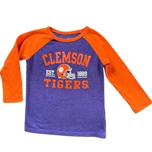 Clemson Tigers Kids Raglan Shirt - Orange and Purple Baby size 18-24M